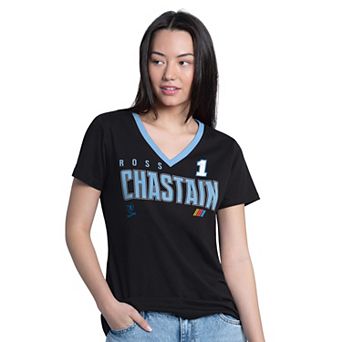 Women's G-III 4Her by Carl Banks Black Ross Chastain Best Team V-Neck T-Shirt