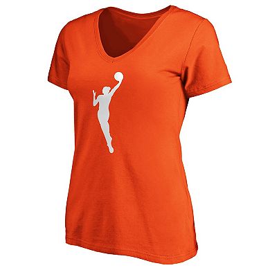 Women's Fanatics Orange WNBA Primary Logo V-Neck T-Shirt