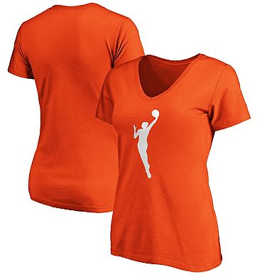 Women's Fanatics Orange WNBA Primary Logo V-Neck T-Shirt