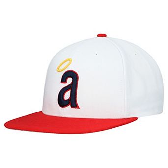 Men's Mitchell & Ness White California Angels Cooperstown Collection Basic Flip Snapback Hat