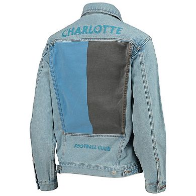 Women's The Wild Collective Blue Charlotte FC Print Denim Button-Up Jacket