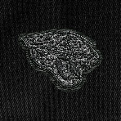 Men's Antigua Black Jacksonville Jaguars Tonal Logo Tribute Quarter-Zip Pullover Top