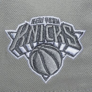 Men's Mitchell & Ness Gray New York Knicks Thunderstorm Head Coach Pro Crown Snapback Hat