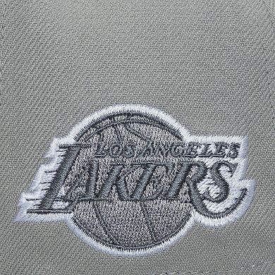 Men's Mitchell & Ness Gray Los Angeles Lakers Thunderstorm Head Coach Pro Crown Snapback Hat