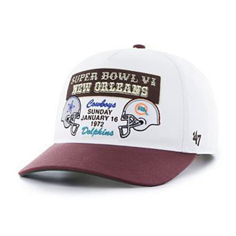 Men's '47 White/Brown NFL Multi-Team Throwback Dueling Logos Adjustable Hitch Hat