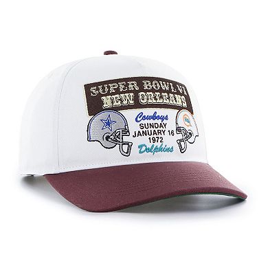 Men's '47 White/Brown NFL Multi-Team Throwback Dueling Logos Adjustable Hitch Hat