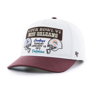 Men's '47 White/Brown NFL Multi-Team Throwback Dueling Logos Adjustable Hitch Hat