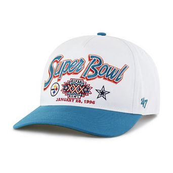 Men's '47 White/Teal NFL Multi-Team Throwback Dueling Logos Adjustable Hitch Hat