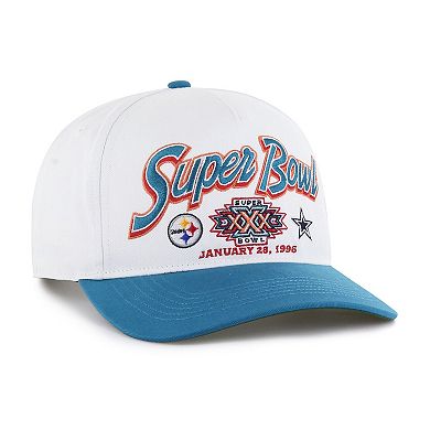 Men's '47 White/Teal NFL Multi-Team Throwback Dueling Logos Adjustable Hitch Hat