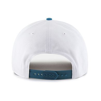 Men's '47 White/Teal NFL Multi-Team Throwback Dueling Logos Adjustable Hitch Hat