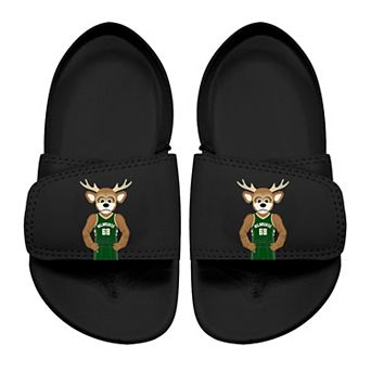 Toddler ISlide Black Milwaukee Bucks Mascot Slide Sandals