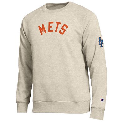 Men's Champion Oatmeal New York Mets All-Star Soft Felt Sweatshirt