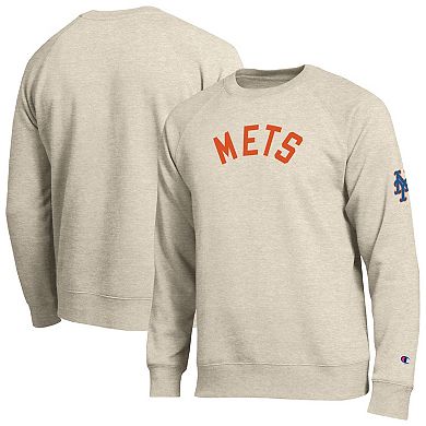Men's Champion Oatmeal New York Mets All-Star Soft Felt Sweatshirt
