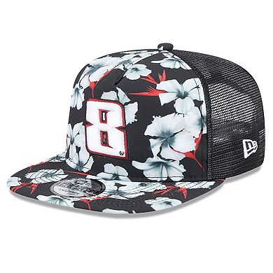 Men's New Era Black Kyle Busch Adventure Pattern Golfer Adjustable Hat