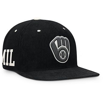 Men's Nike Black Milwaukee Brewers Pro Corduroy Structured Snapback Hat