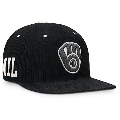Men's Nike Black Milwaukee Brewers Pro Corduroy Structured Snapback Hat