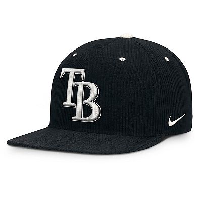 Men's Nike Black Tampa Bay Rays Pro Corduroy Structured Snapback Hat
