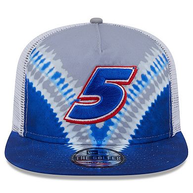 Men's New Era Blue Kyle Larson Golfer Tie-Dye Snapback Hat