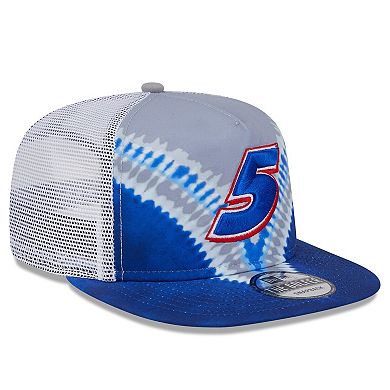 Men's New Era Blue Kyle Larson Golfer Tie-Dye Snapback Hat