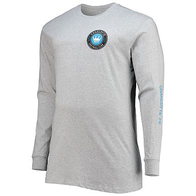 Men's Heathered Gray Charlotte FC Big & Tall Combo Long Sleeve T-Shirt