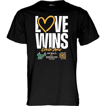 Men's��Blue 84 Black USF vs Kennesaw State Love Wins T-Shirt
