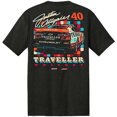 Men's Classic Ink Black Justin Allgaier Traveller Whiskey Tri-Blend T-Shirt