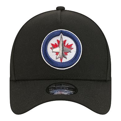 Youth New Era Black Winnipeg Jets 9FORTY A-Frame Adjustable Hat