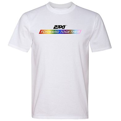 Men's 23XI Racing White Forward Together Pride Tri-Blend T-Shirt