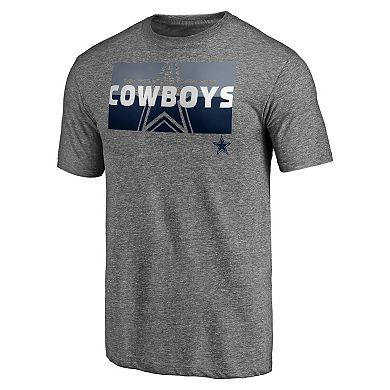 Men's Heather Gray Dallas Cowboys Square Off Tri-Blend T-Shirt