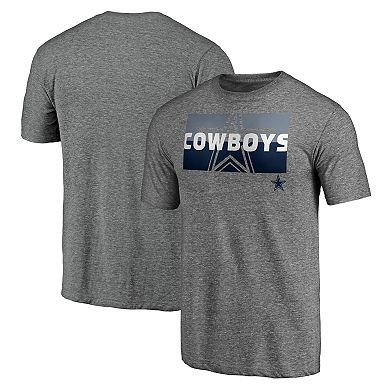 Men's Heather Gray Dallas Cowboys Square Off Tri-Blend T-Shirt