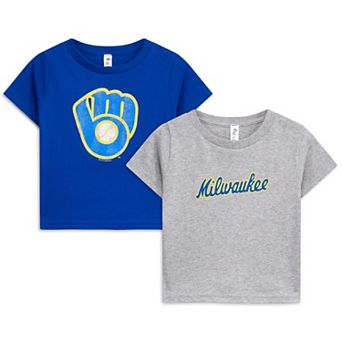 Toddler Soft as a Grape Heather Gray/Heather Gray Milwaukee Brewers Cooperstown Collection Two-Pack T-Shirt Set