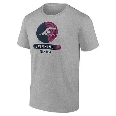 Men's Heather Gray USA Swimming Radiating Victory T-Shirt
