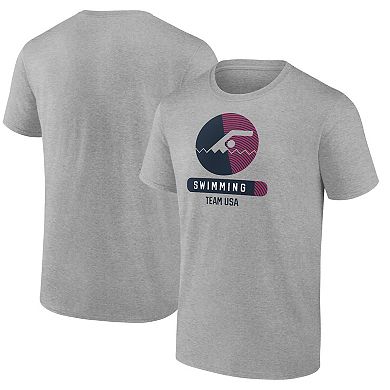 Men's Heather Gray USA Swimming Radiating Victory T-Shirt