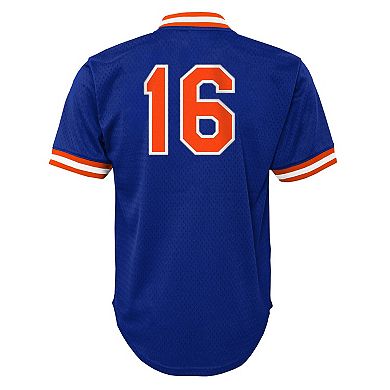Youth Mitchell & Ness Dwight Gooden Royal New York Mets Mesh Batting Practice Jersey