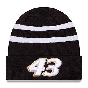 Men's New Era Black/White Erik Jones Cuffed Knit Hat