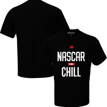 Men's Checkered Flag Sports Black NASCAR and Chill T-Shirt
