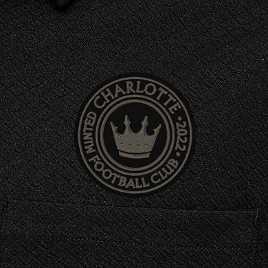 Men's Antigua Black Charlotte FC Streamer Diamond Button-Up Shacket