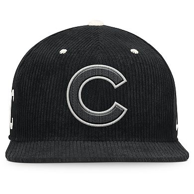 Men's Nike Black Chicago Cubs Pro Corduroy Structured Snapback Hat