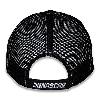 Unisex Checkered Flag Sports Black Kyle Busch Vintage Patch Trucker Adjustable Hat