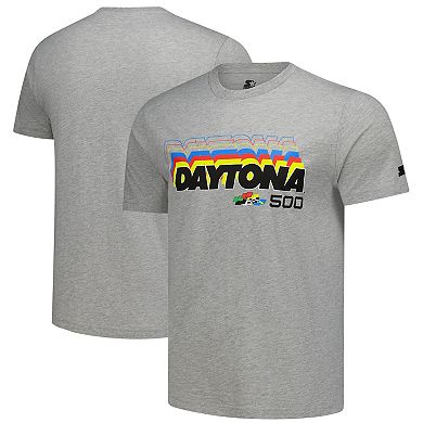Men's Starter Heather Gray NASCAR Daytona 500 Prime Time T-Shirt