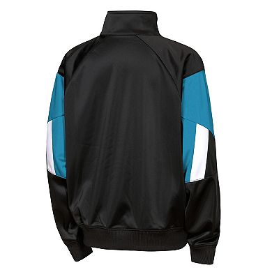 Youth Outerstuff Black/Blue Charlotte FC Color Blocked Full-Zip Track Jacket
