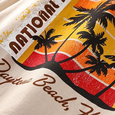 Men's Classic Ink Sand NASCAR Daytona Beach Palm Trees T-Shirt