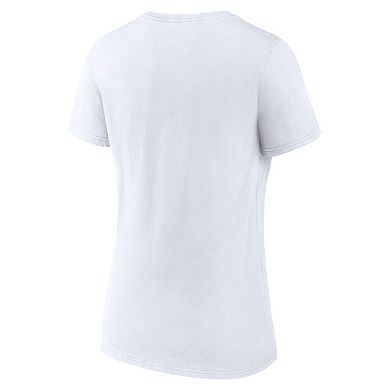 Women's White Toronto Tempo Primary Logo V-Neck T-Shirt