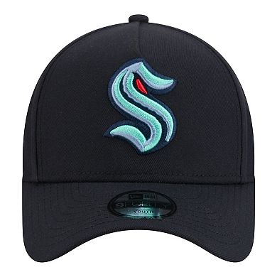 Youth New Era Deep Sea Blue Seattle Kraken 9FORTY A-Frame Adjustable Hat