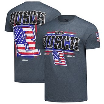Men's Classic Ink Heather Gray Kyle Busch 3-Spot Lifestyle T-Shirt