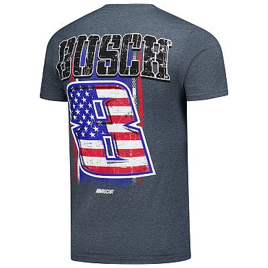 Men's Classic Ink Heather Gray Kyle Busch 3-Spot Lifestyle T-Shirt