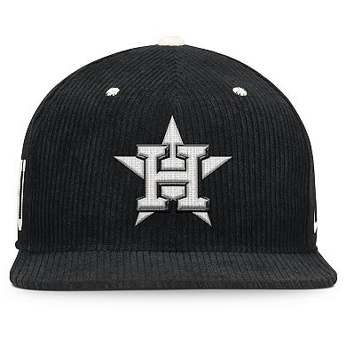 Men's Nike Black Houston Astros Pro Corduroy Structured Snapback Hat