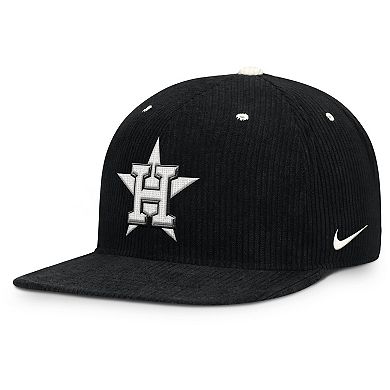 Men's Nike Black Houston Astros Pro Corduroy Structured Snapback Hat