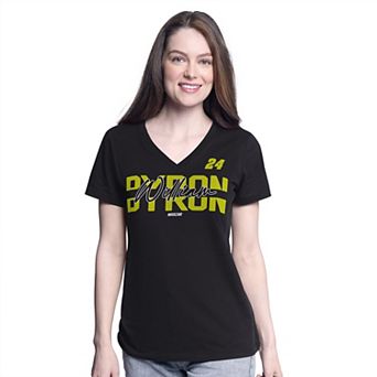 Women's G-III 4Her by Carl Banks Black William Byron Batter Up V-Neck T-Shirt