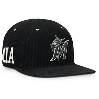 Men's Nike Black Miami Marlins Pro Corduroy Structured Snapback Hat